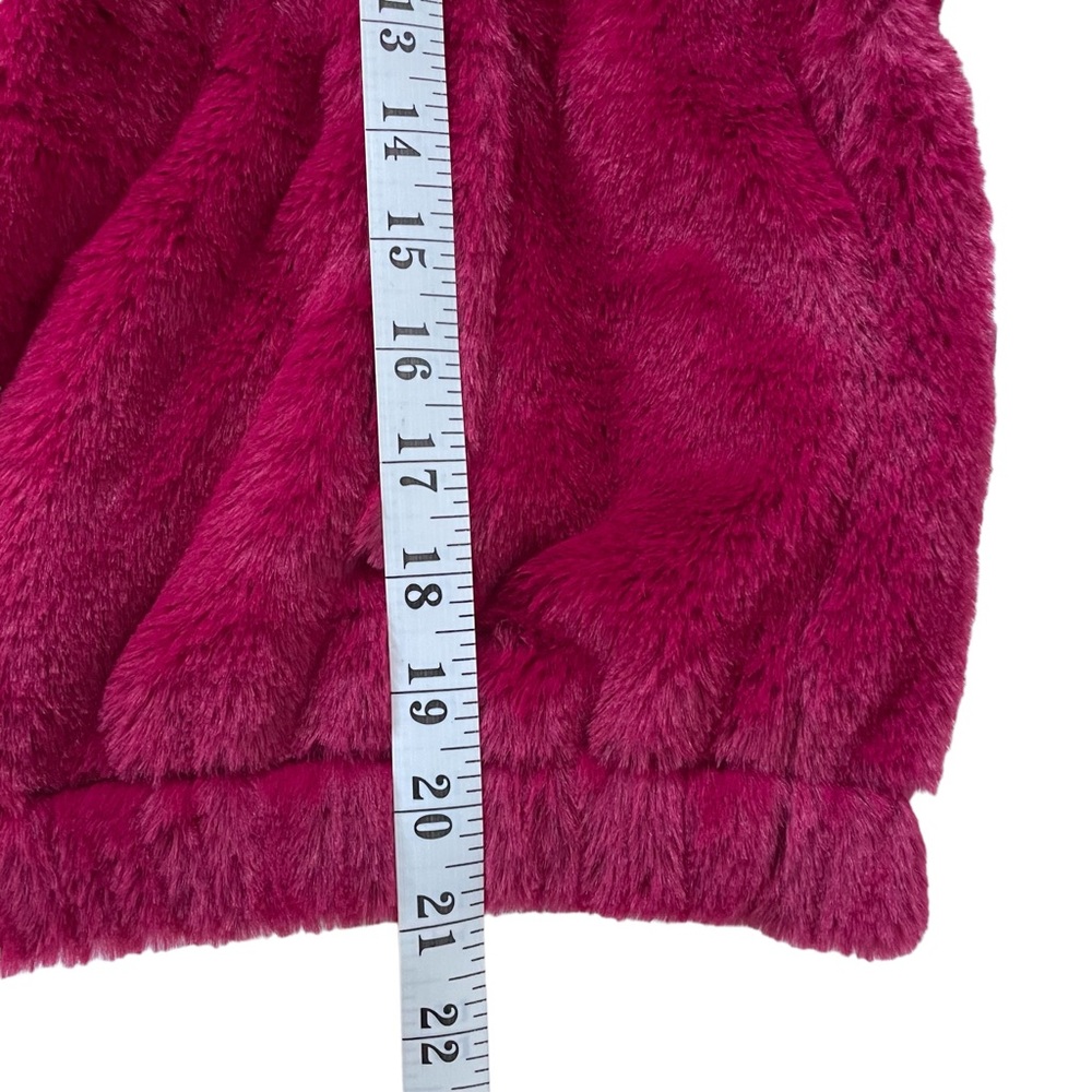 Nordstrom BP Silky Faux Fur Jacket Lined Raspberry NWT - Picture 10 of 12